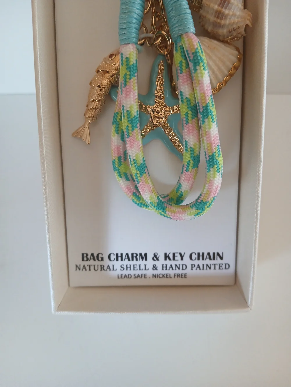 Piper Pastel Rope Bag Charm & Key Chain - Turquoise Multi